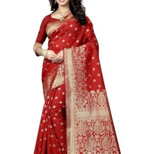 C J Enterprise Women's Pure Kanjivaram Soft Silk Saree Banarasi Style Sarees For Wedding With Blouse Piece (Pari-165)