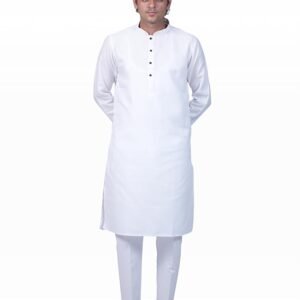 MRIDANG Men’s Cotton Kurta Straight Fit Solid Color | Traditional Ethnic Kurta for Wedding Pooja Festival Haldi Party Soft Breathable Cotton